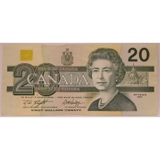 CANADA 1991 . TWENTY 20 DOLLARS BANKNOTE . KNIGHT / DODGE